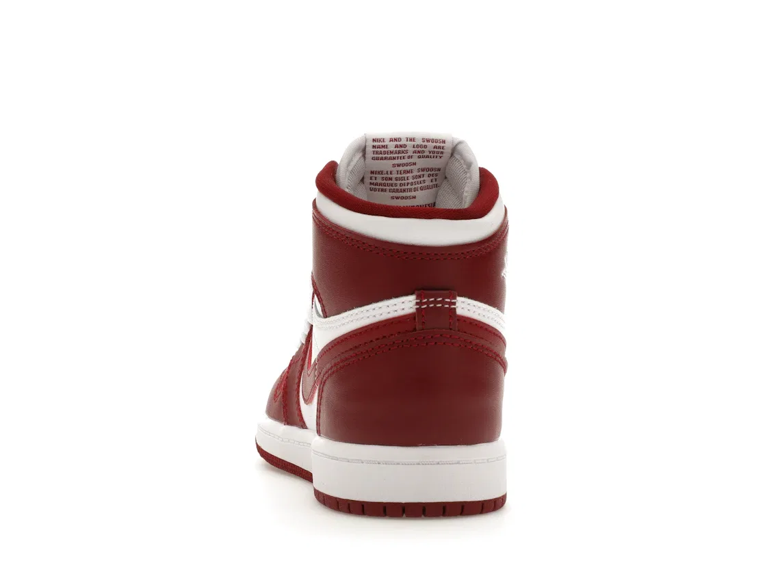 Детские кроссовки с высоким верхом Jordan 1 Retro High OG, White/Team Red — фото 4