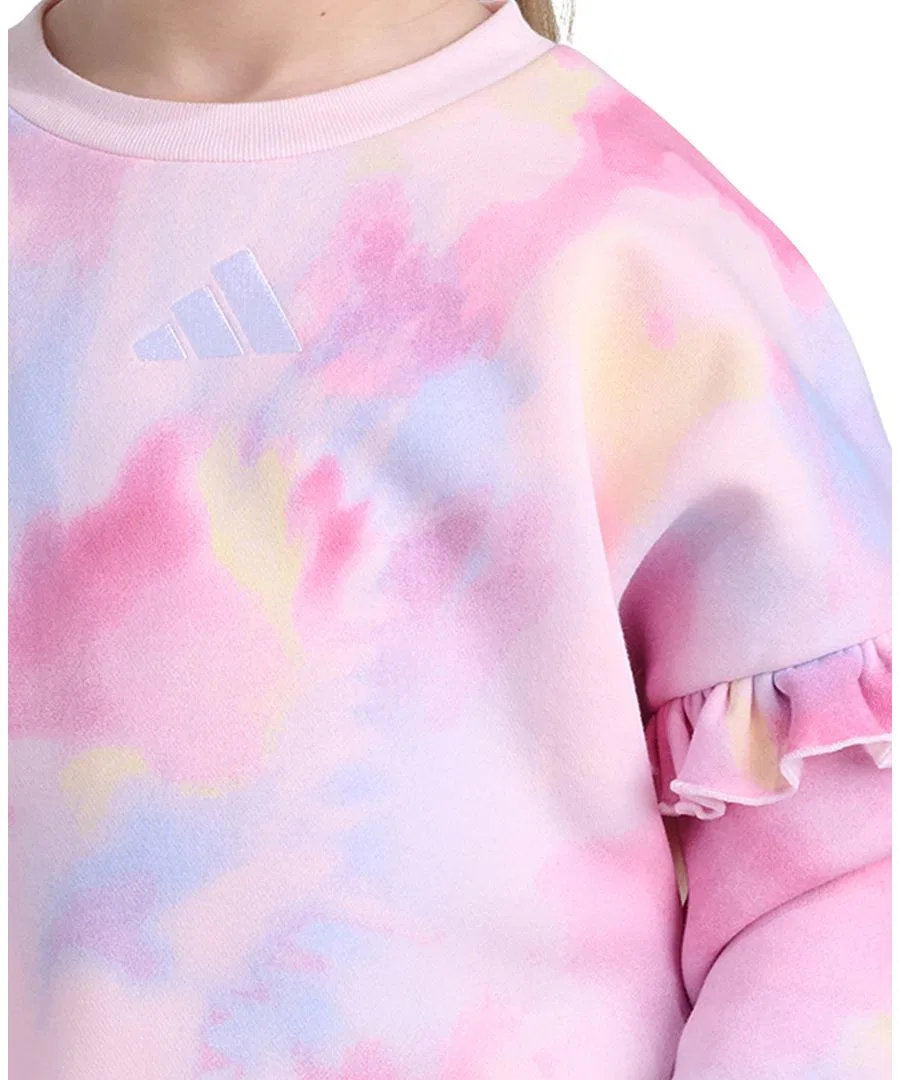 Детский комплект из свитшота и штанов с принтом adidas, Pink Multi Crystal Linen — фото 3