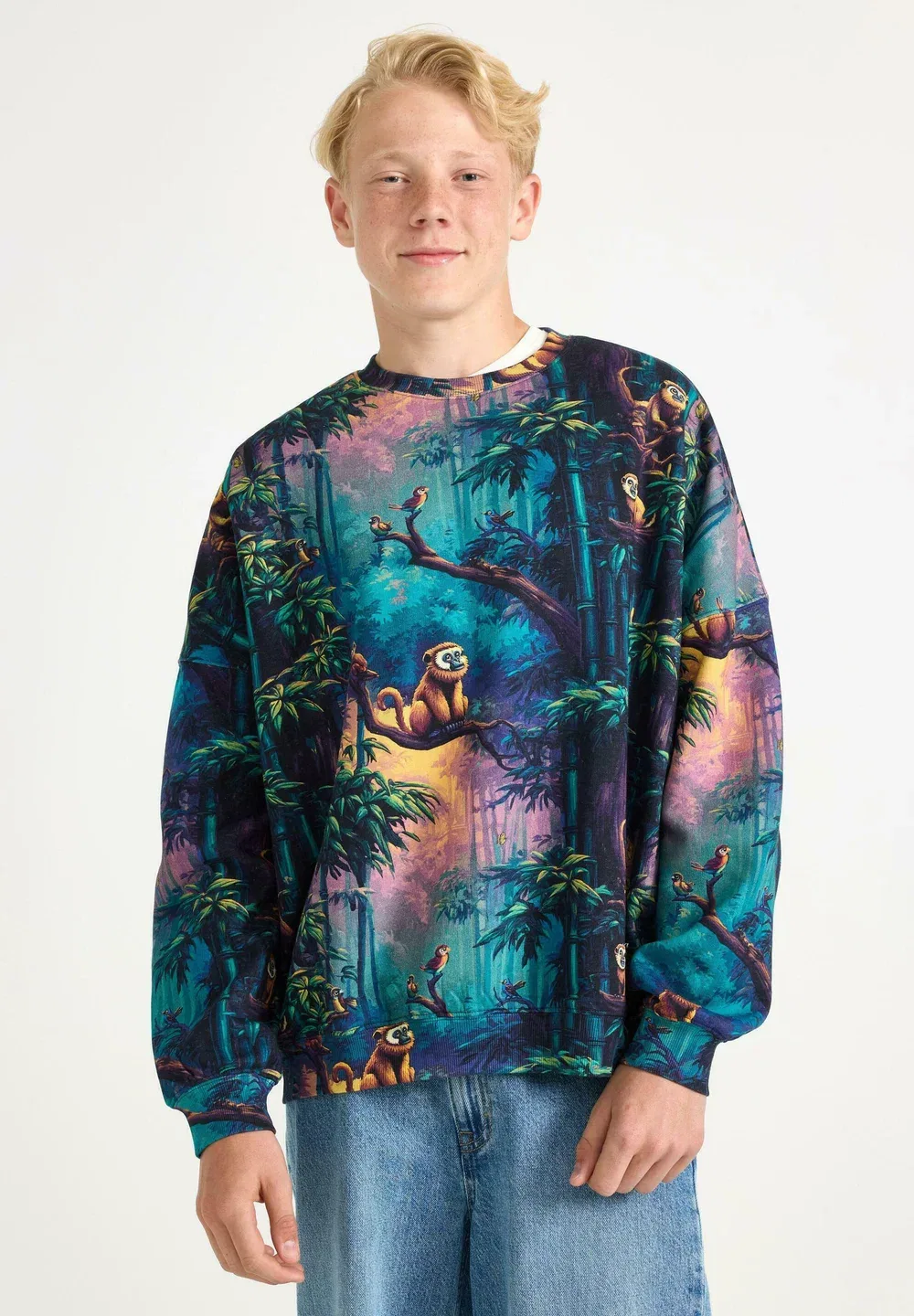 Толстовка с начесом внутри - толстовка Lindex, Dk Turquoise — фото 2