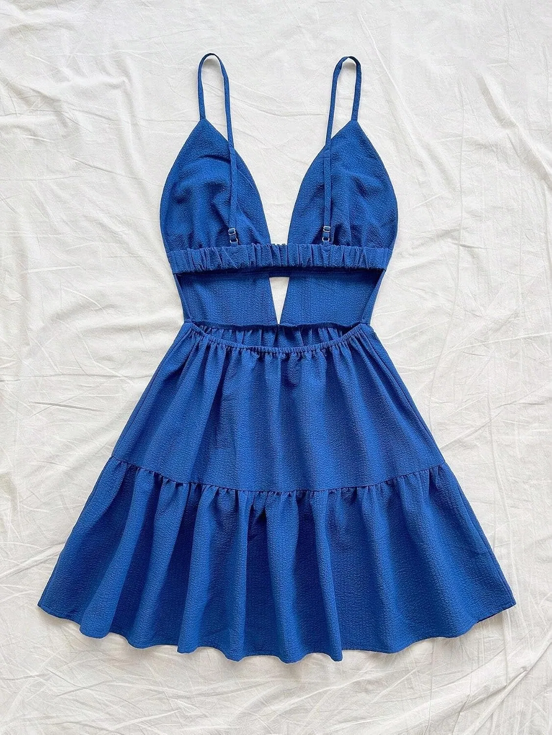 Женское повседневное платье на бретелях с вырезом Royal Blue — фото 3