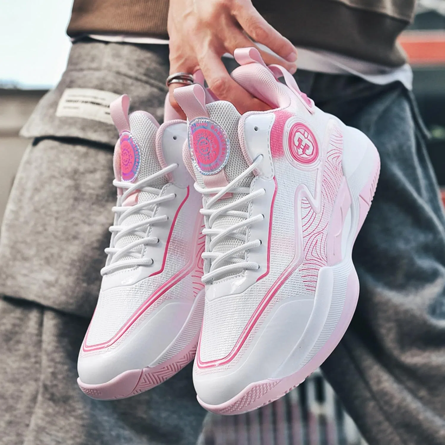 Детские кроссовки для девочек нескользящие Ucilxi, Pink — фото 3