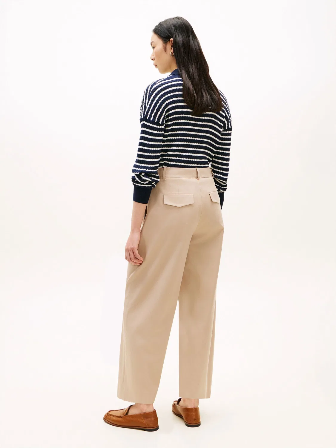 Чиносы с бочкообразной штаниной, модель Barrel Leg Tommy Hilfiger, кремовый — фото 3