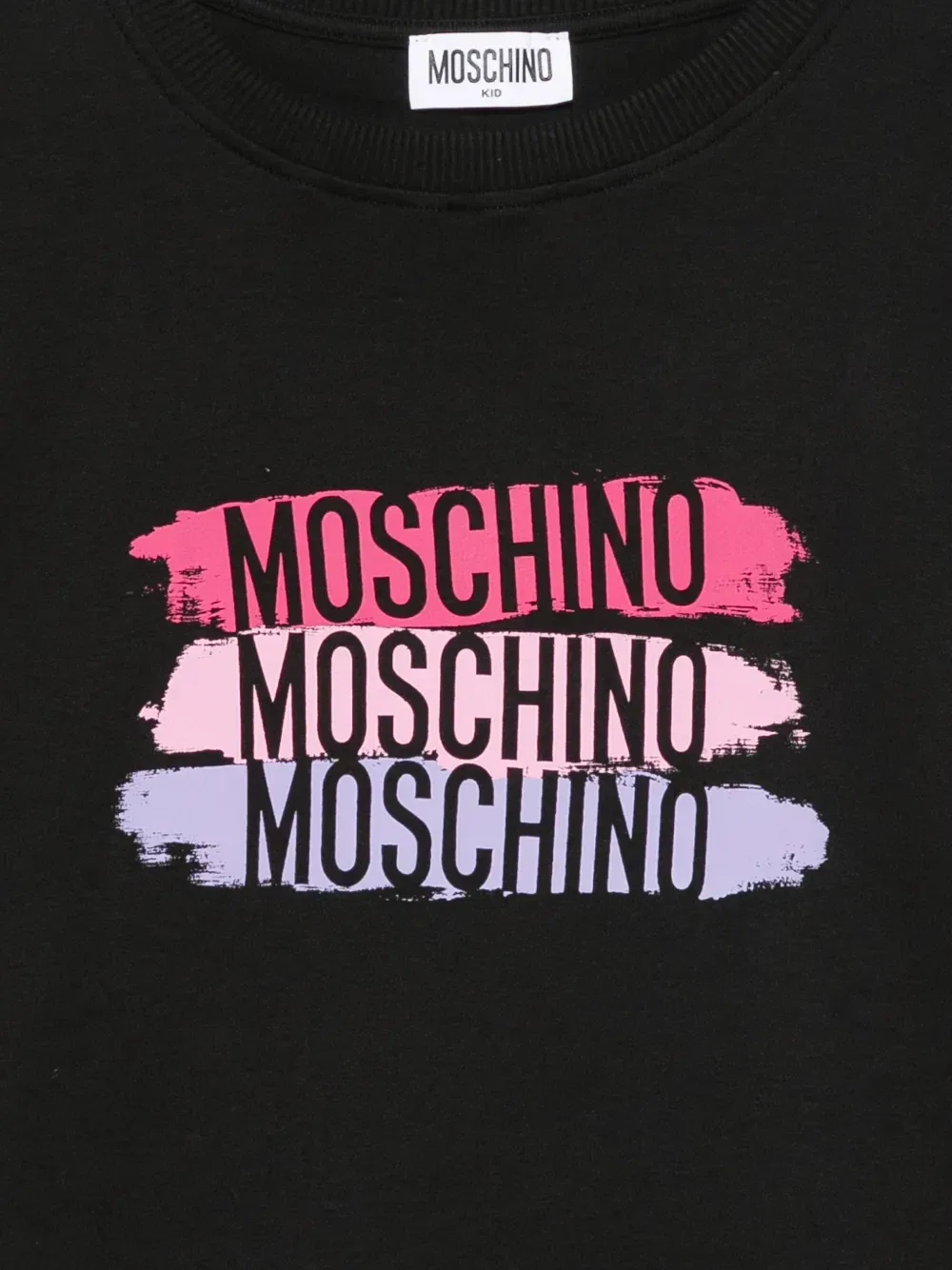 Платье с короткими рукавами и логотипом Moschino Kids, черный — фото 3