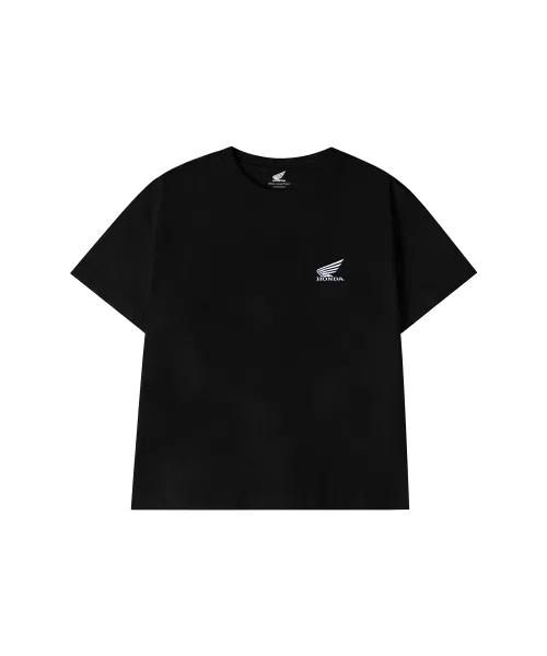 Детская футболка с коротким рукавом Original Small Wing Logo HONDA MOTORCYCLE, Black — фото 2