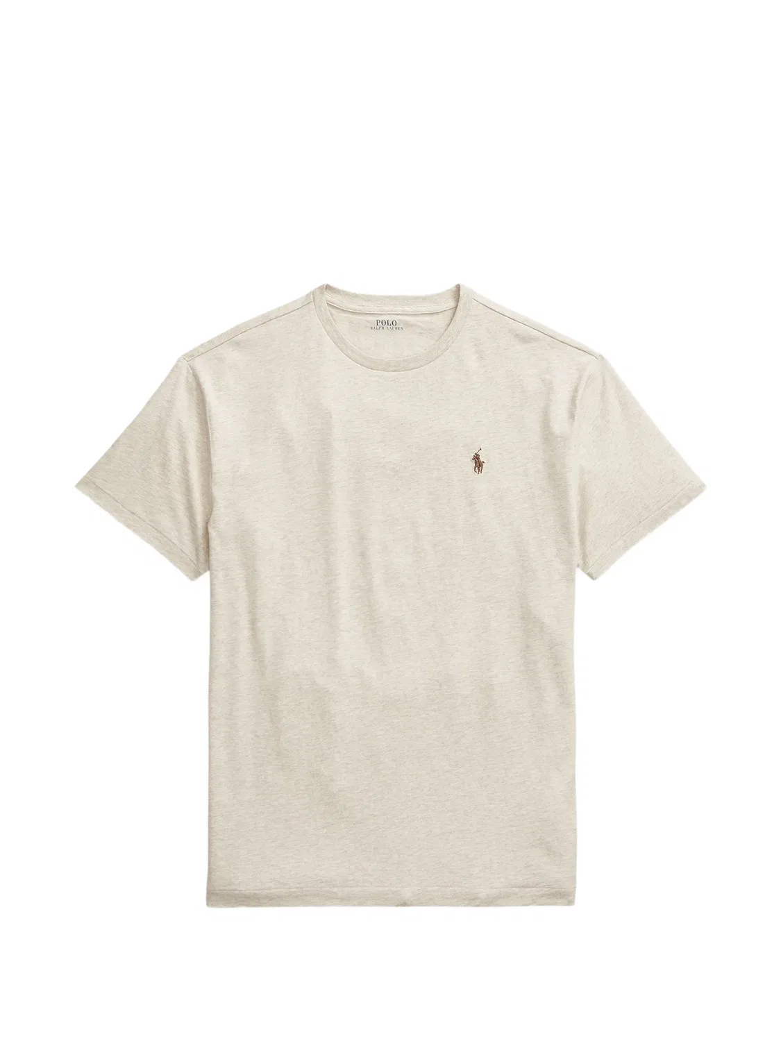 Хлопковая футболка с вышитым логотипом Polo Ralph Lauren, нейтральные