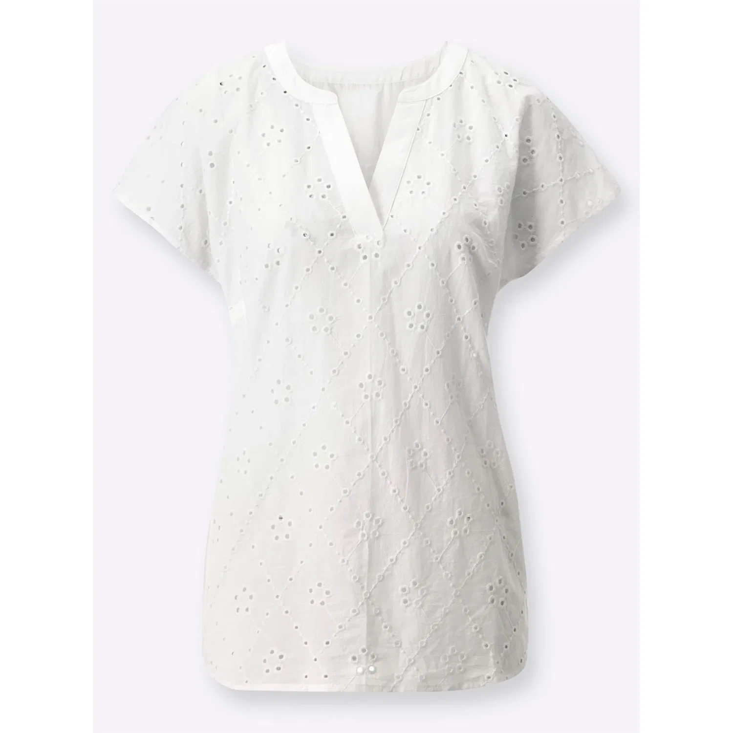 Женская блуза с вышивкой Classic Basics, White — фото 4