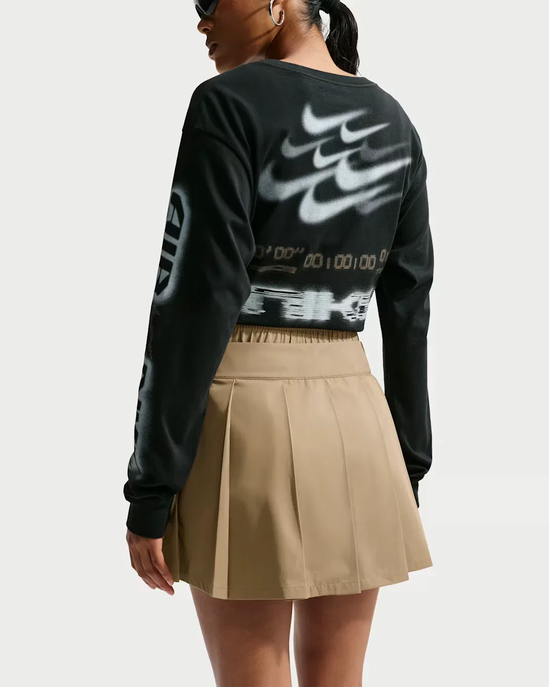 Женская плиссированная мини-юбка Nike Sportswear, Parachute Beige/White — фото 3