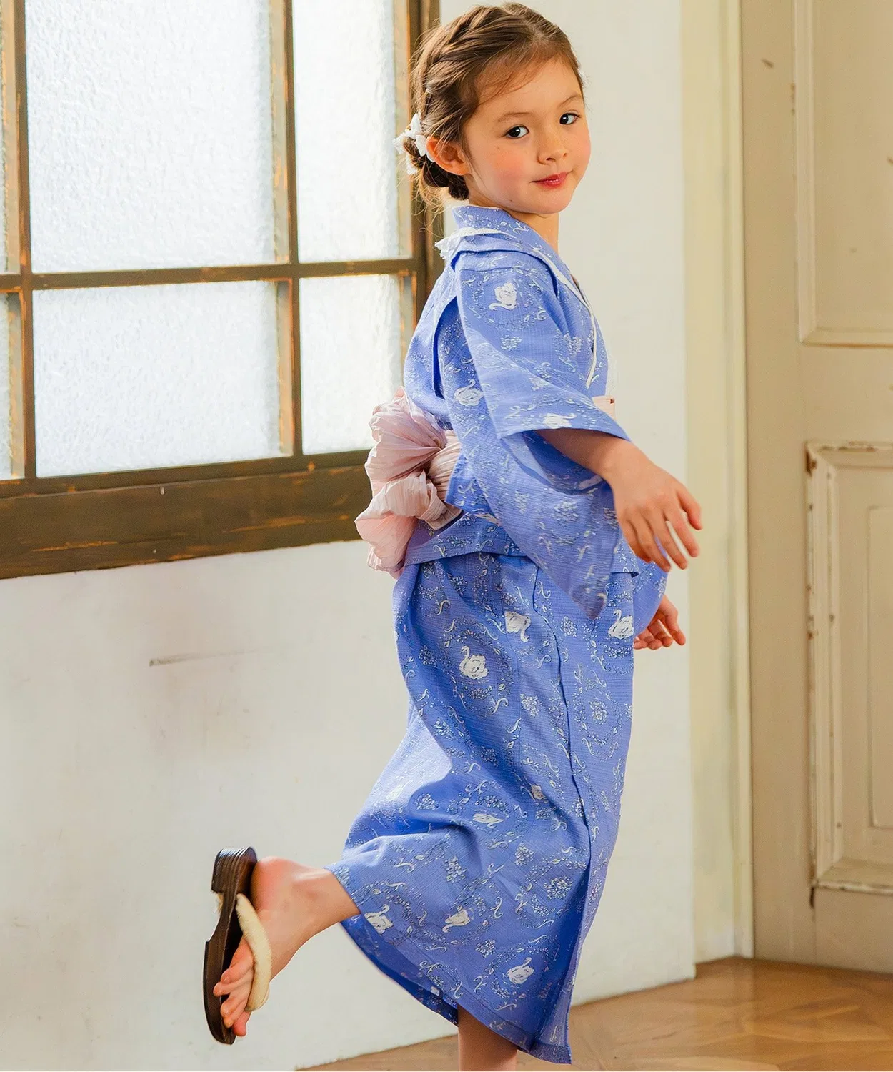 Детское кимоно с поясом Dot Print Boribon, Blue