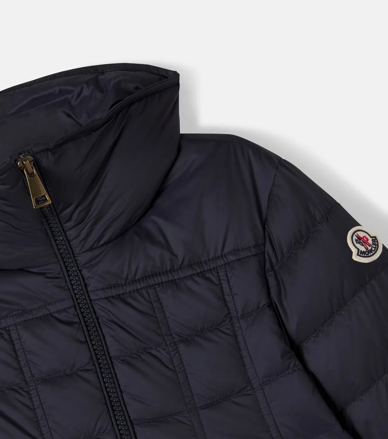 Пуховик квилтед Moncler Enfant, синий — фото 3