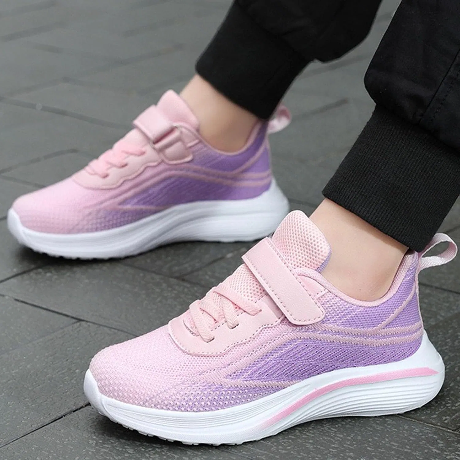 Детские кроссовки для девочек с мягкой подошвой IWIHMIV, Pink — фото 3