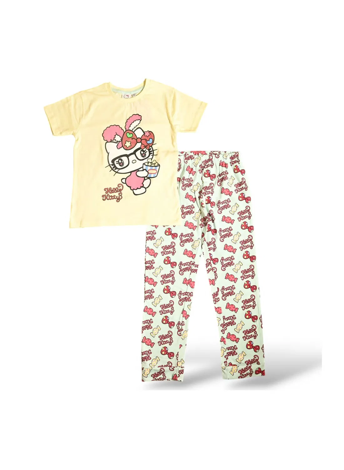 Пижамный комплект с коротким рукавом Hello Kitty, желтый
