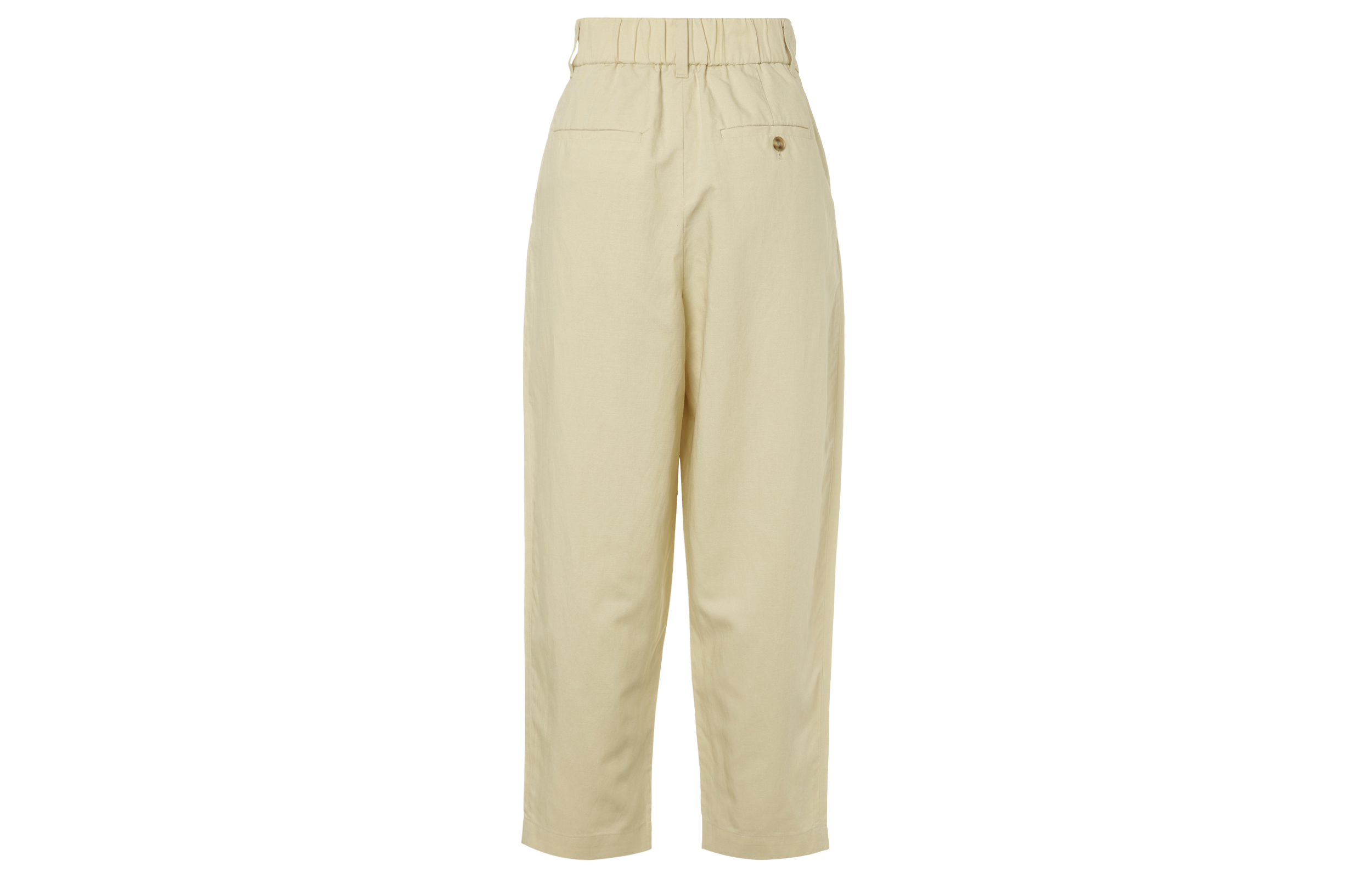 Брюки из смесового льна с зауженными складками UNIQLO, бежевый — фото 2