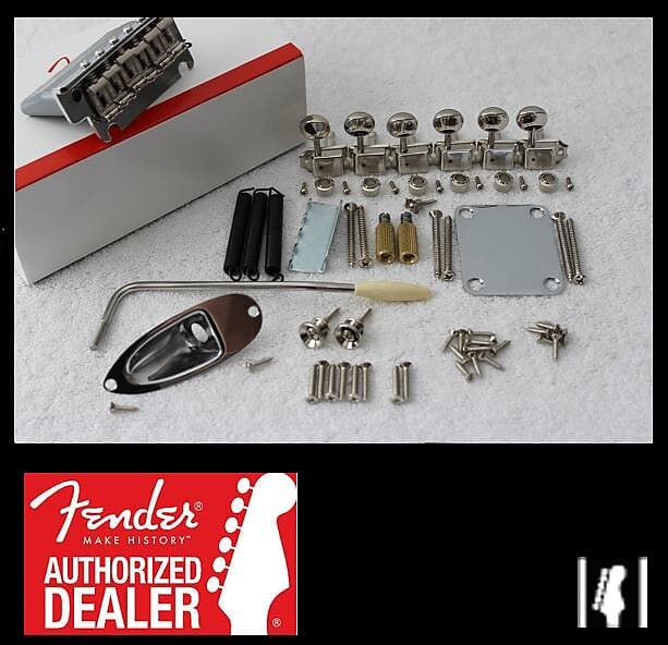 

Fender American Standard USA New Chrome Stratocaster Hardware Set с тюнерами Strat 007-5091-049 007-5091-000 American Standard Stratocaster Tremolo Bridge Assembly