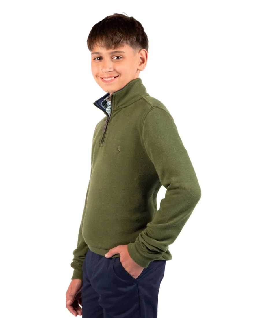 Свитшот с четвертью молнии French Rib Quarter Zip Tailorbyrd, Army Green — фото 3