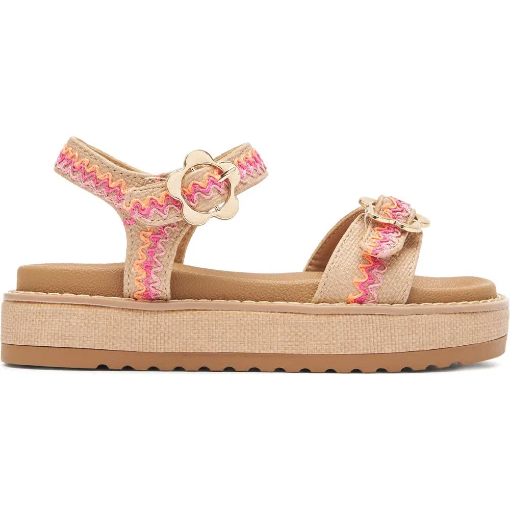 Детские сандалии на платформе J-Ebony Steve Madden, Natural Multi — фото 2