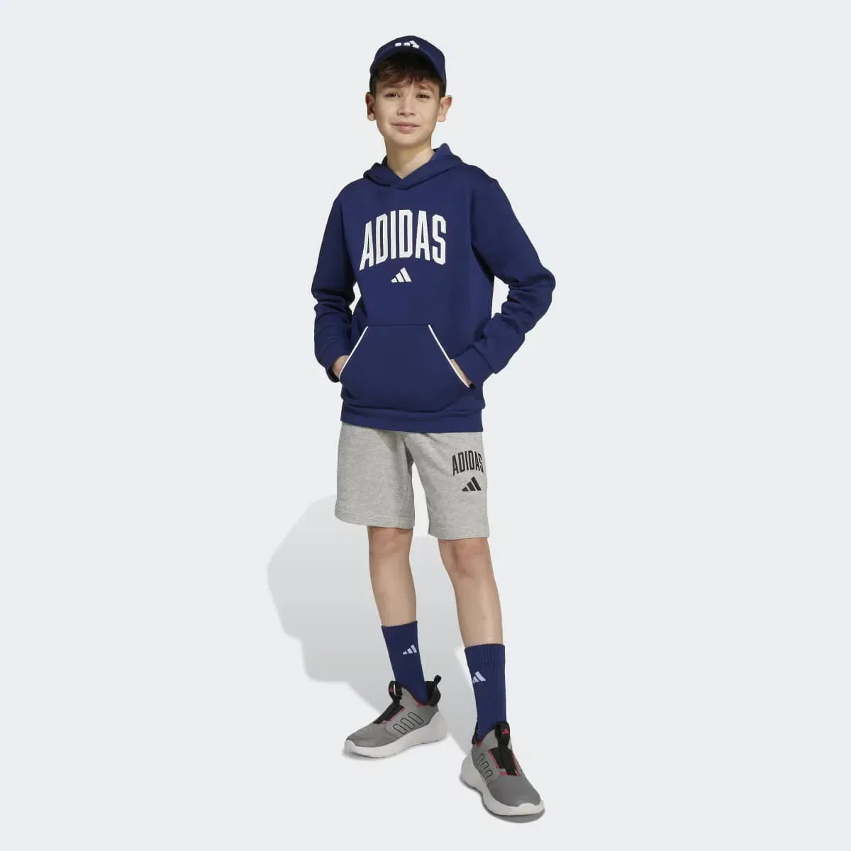 Детская худи с принтом Collegiate Typography adidas, Azul — фото 3