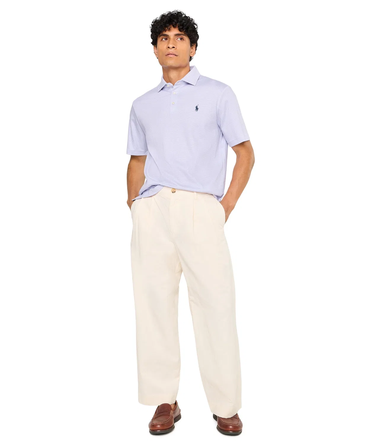 Классическая поло-рубашка из мягкого хлопка Polo Ralph Lauren, Fairway Houndstooth/Powder Purple — фото 2