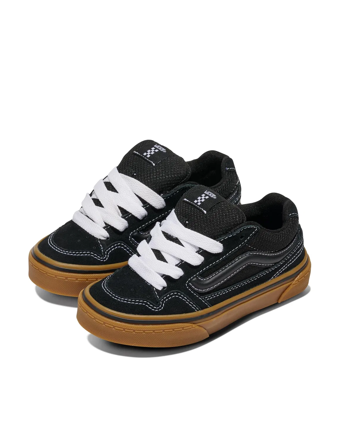 Детские кроссовки для мальчиков с закрытым носком Caldrone Vans, Suede Mesh Black Gum — фото 2