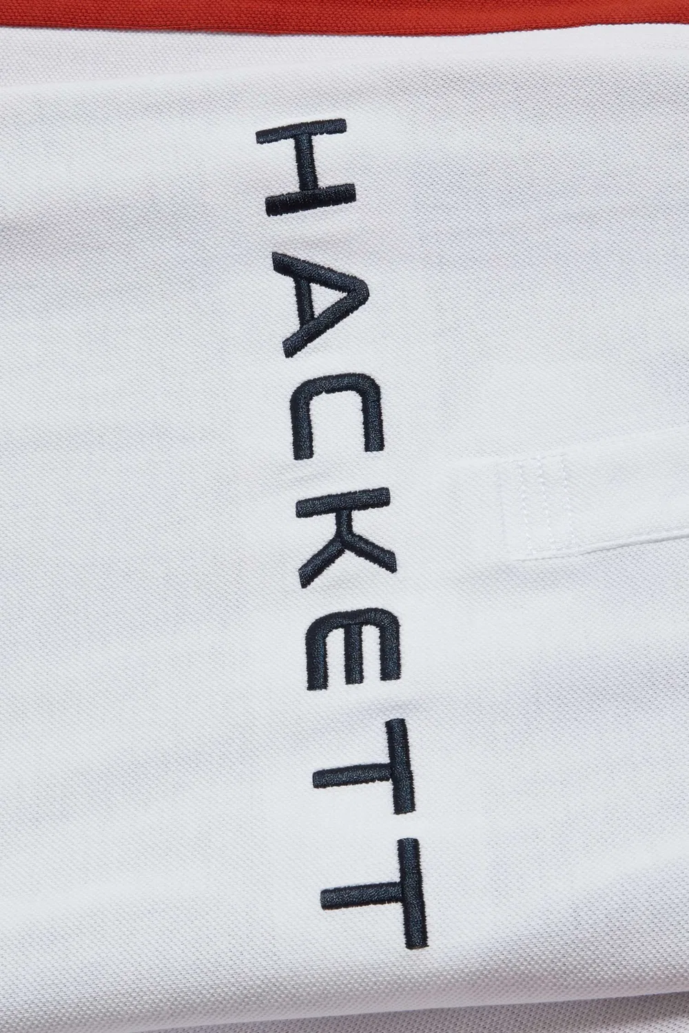 Hackett London Поло с длинным рукавом из хлопка, белый — фото 4