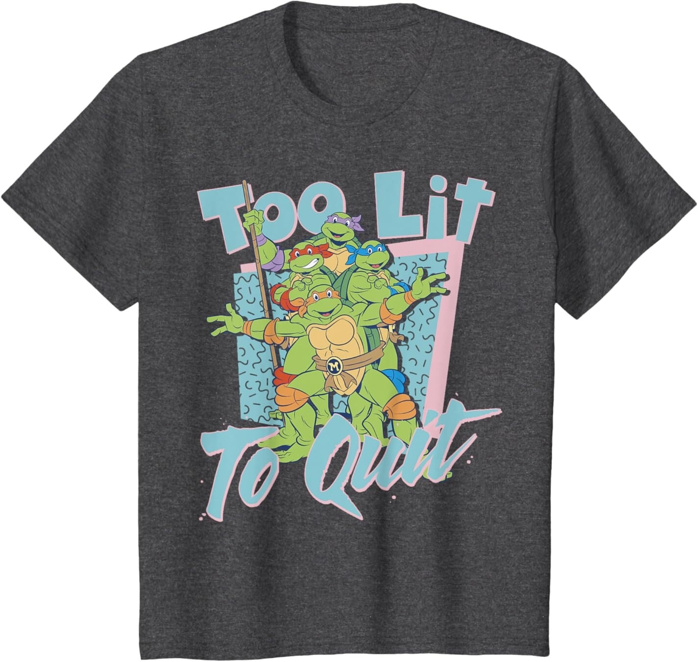 

Футболка для подростков Teenage Mutant Ninja Turtles Too Lit To Quit, темно-серый вереск