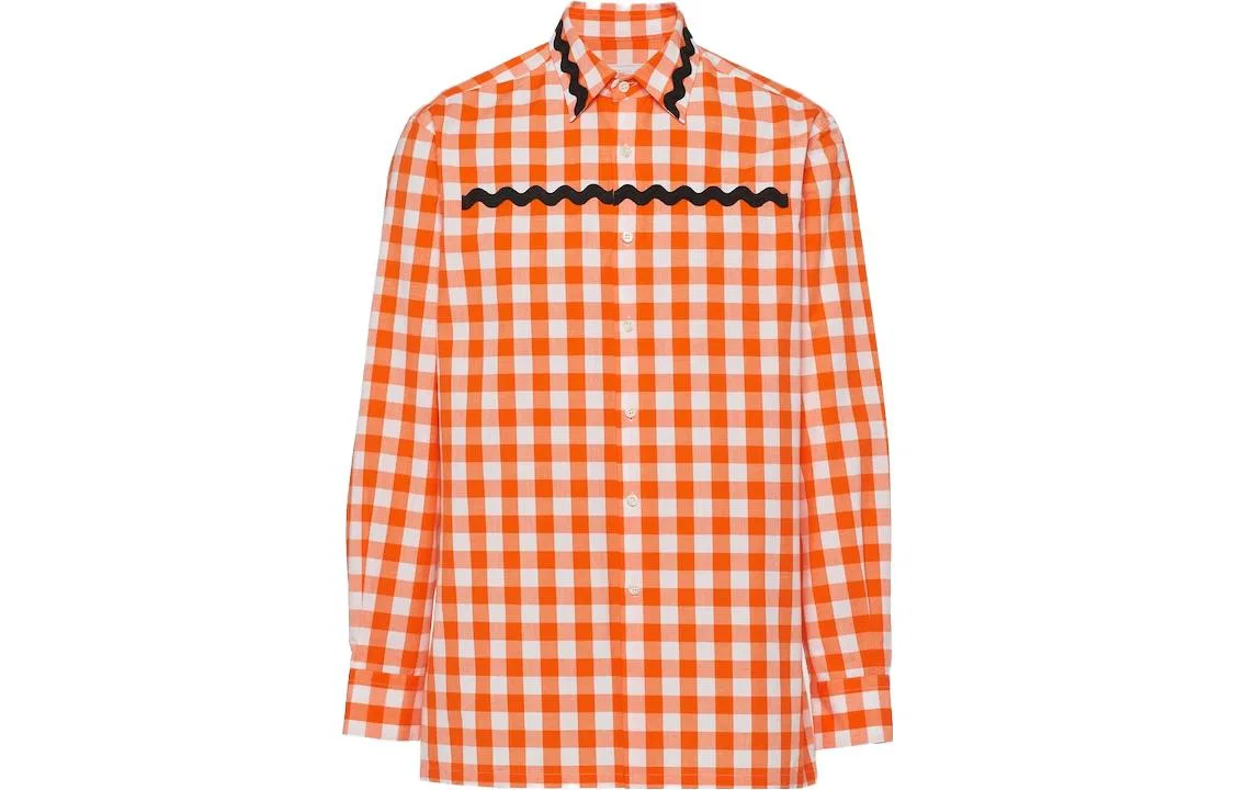 Мужская рубашка Regular Orange White PRADA