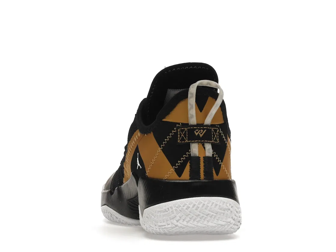 Детские кроссовки для мальчиков с дизайном Jordan Westbrook One Take II Jordan, Black-Metallic Gold-Metallic Gold — фото 4