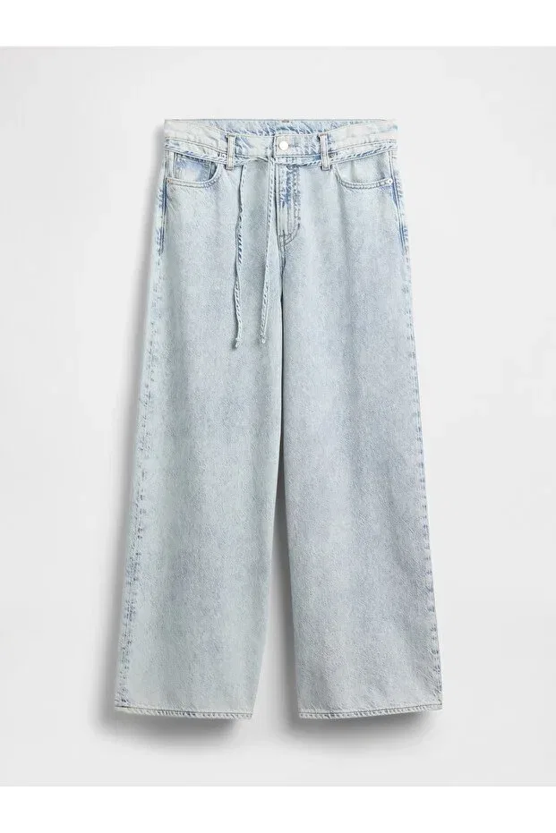 Женские джинсы с широкой штаниной Gap, Light Blue000