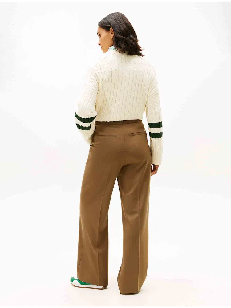 Широкие брюки из шерсти, модель Timeless TOMMY HILFIGER, Ochre — фото 2