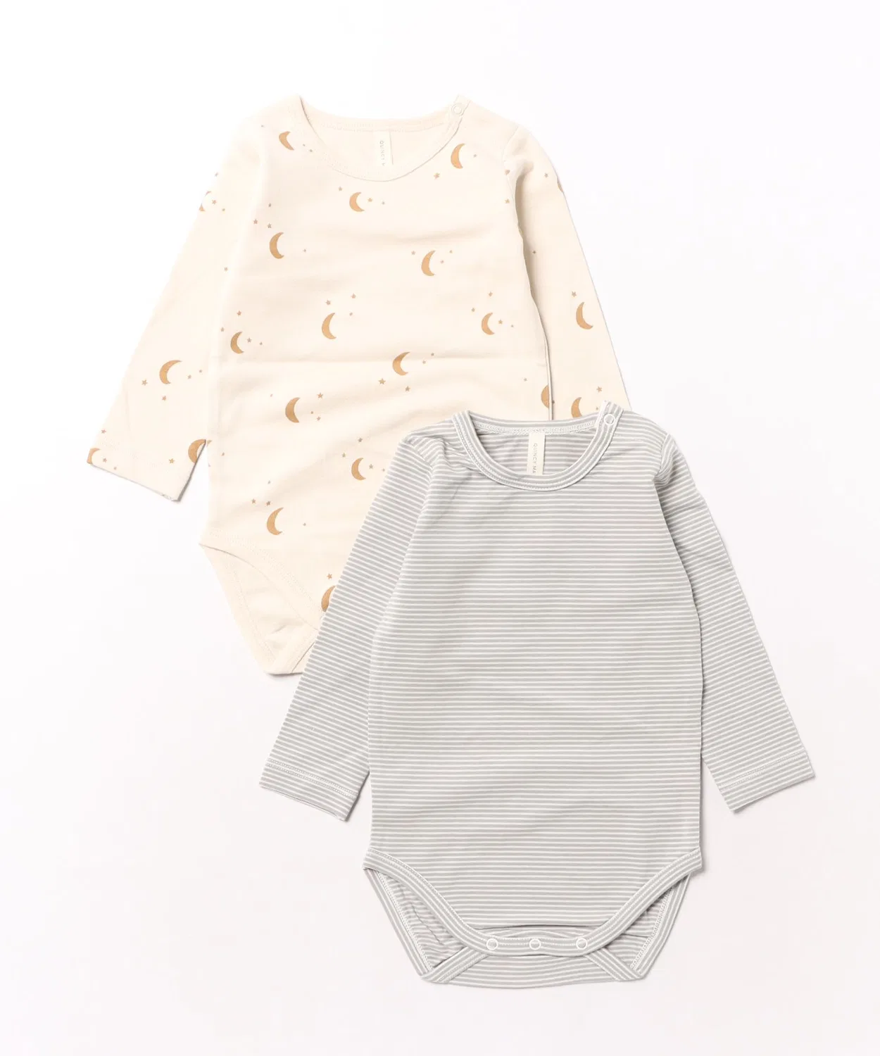 Детский комплект боди с длинным рукавомMoons Blue Micro Stripe Quincy Mae, Blue Micro Stripe