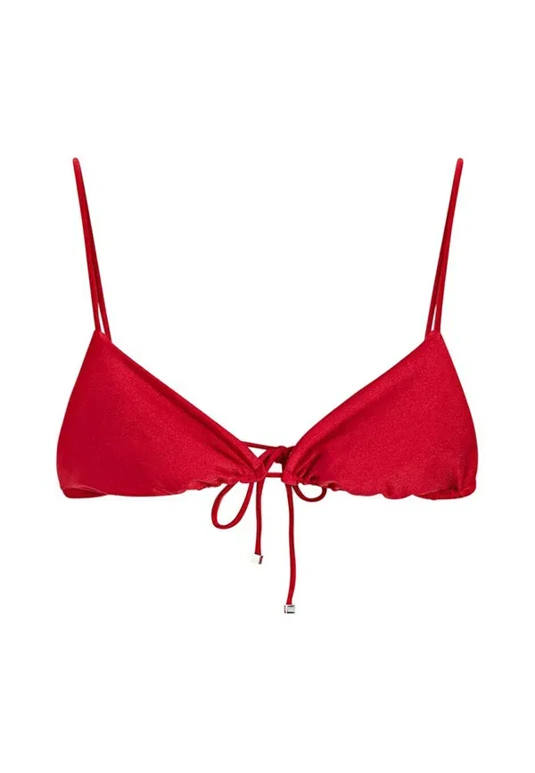 Бикини топ из полиамида и эластана Shimmering triangle bikini top Massimo Dutti, красный