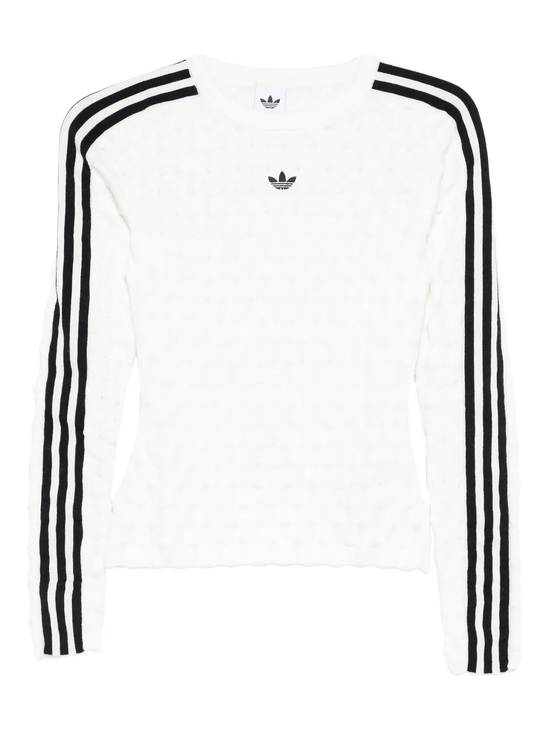 Свитер с логотипом и тремя полосами Adidas, белый