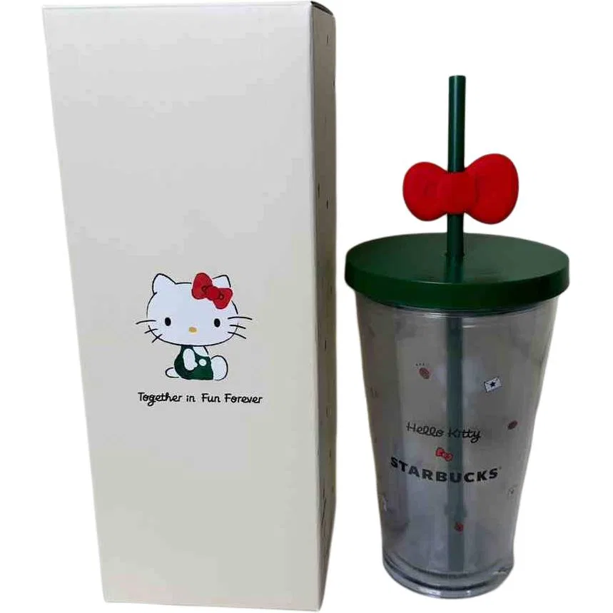 Бутылка для воды прозрачная Starbucks x Hello Kitty, 473 мл, Starbucks, Transparent — фото 2