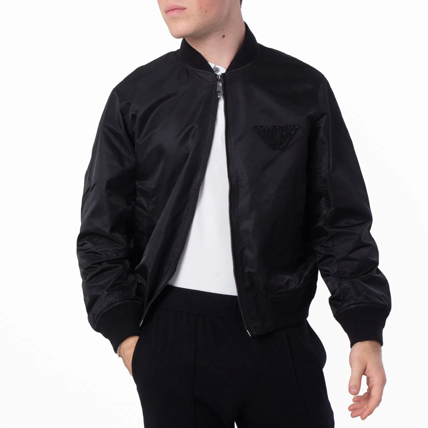 Куртка-бомбер с принтом Stoned Logo Design Emporio Armani, Jet Black