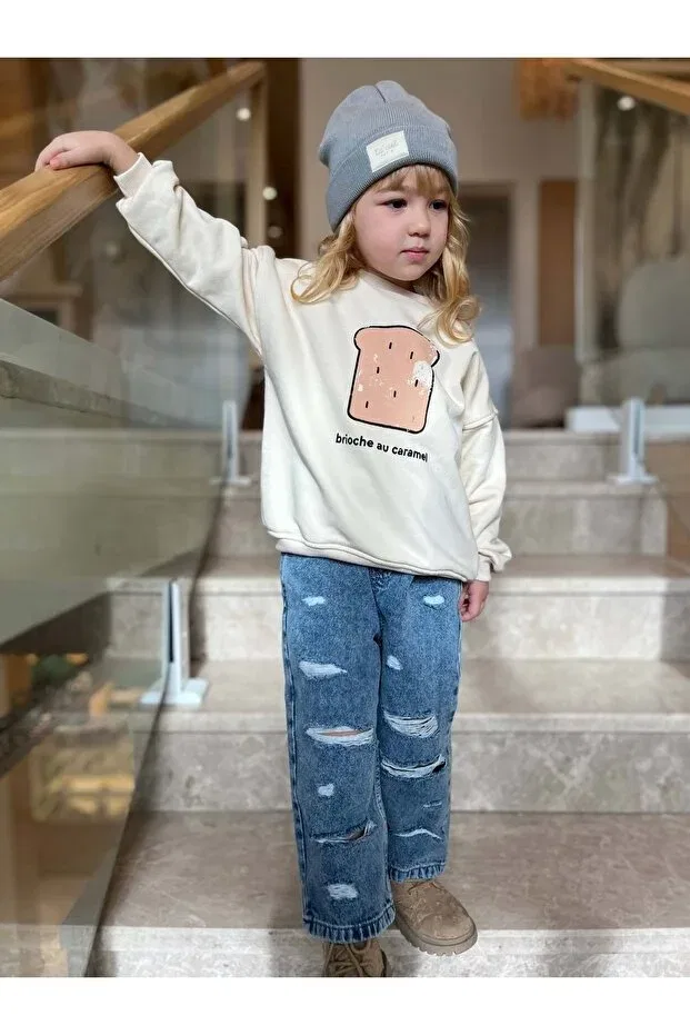 Детские джинсы для девочек свободного кроя Lolliboomkids, Coat Blue