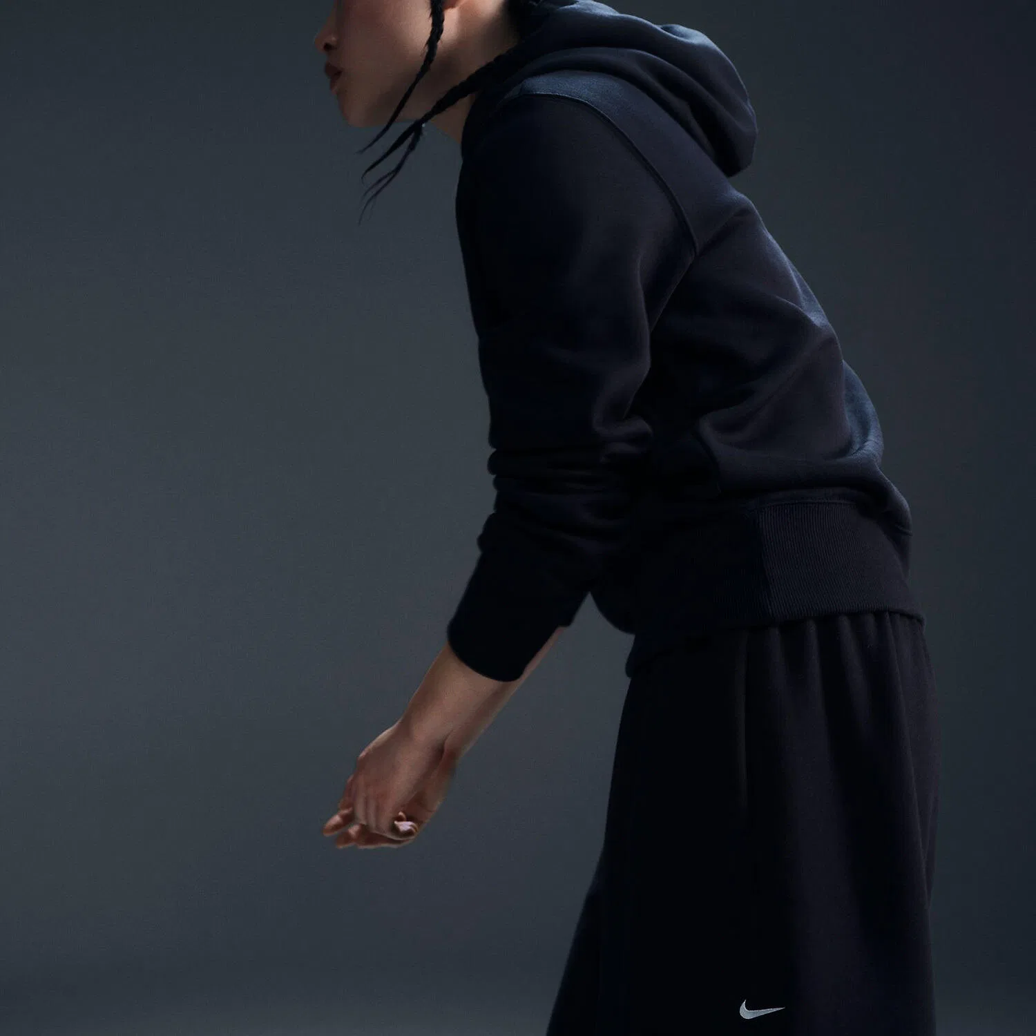 Женское худи с принтом Phoenix Fleece Nike, Schwarz — фото 4