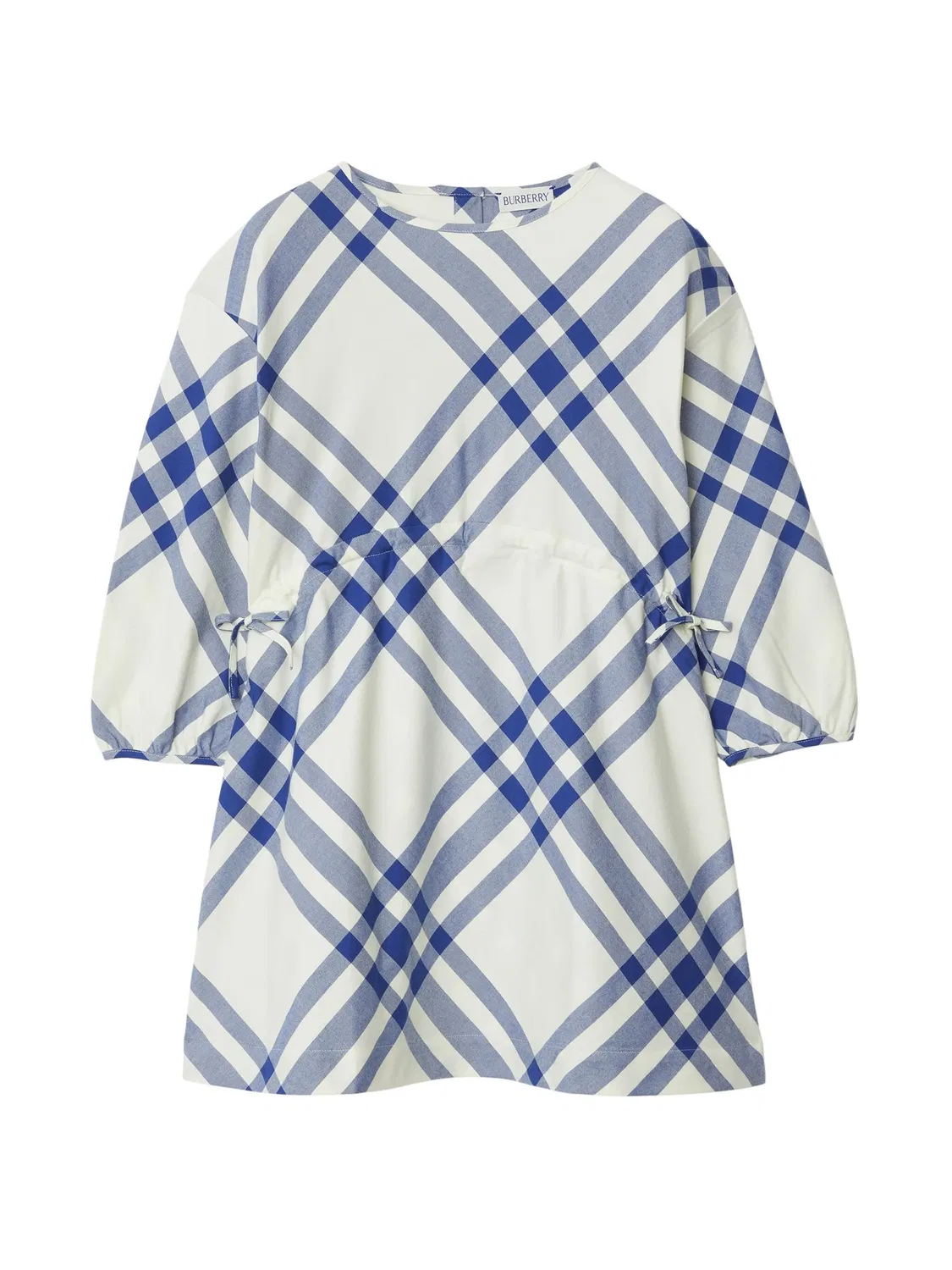 Платье в клетку из хлопка Burberry, белый