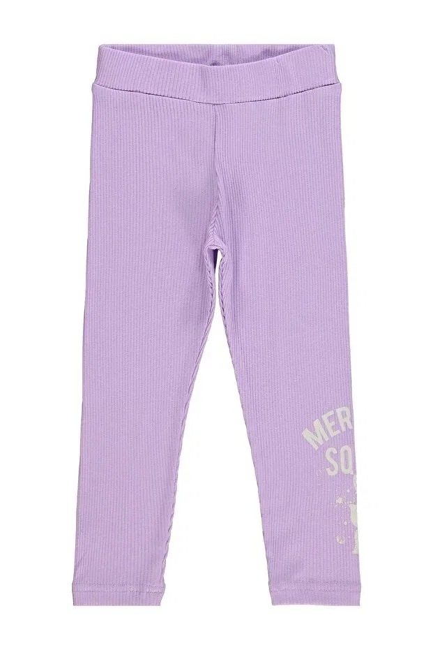 Детские леггинсы для девочек с принтом Mermaid printed leggings Civil Girls, Lilac