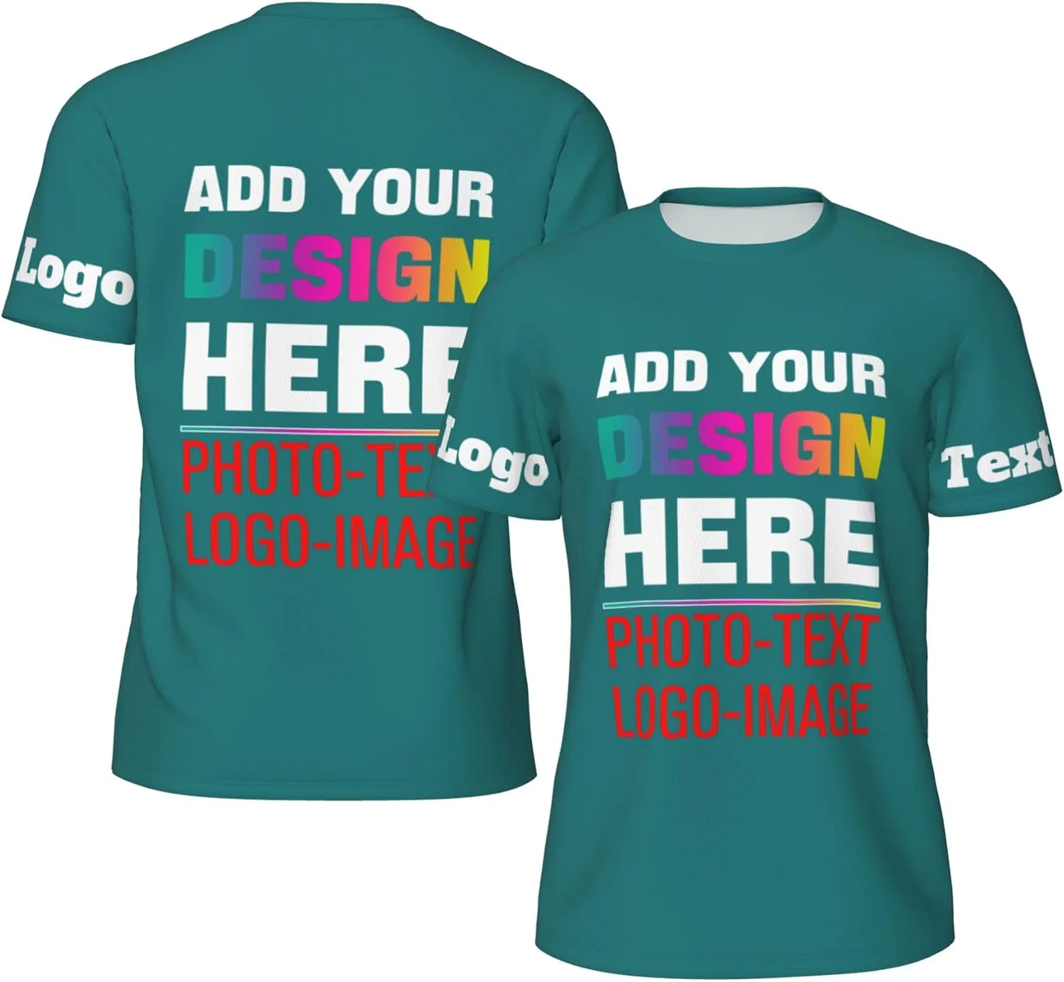 Футболка с кастомным принтом Regular Fit Crew Neck, Dark Green