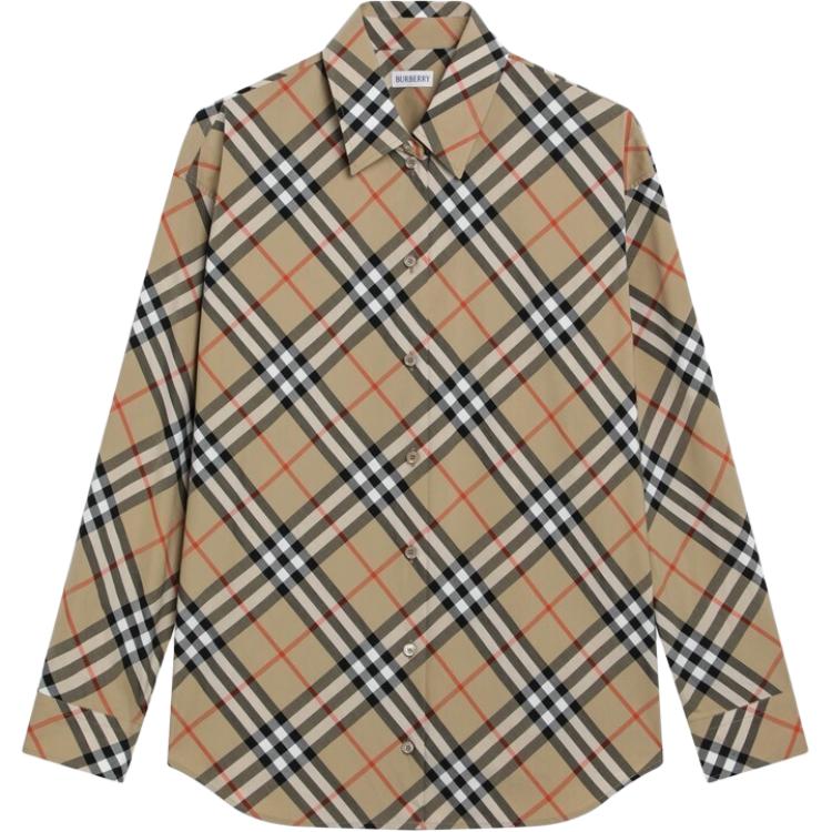 Рубашка Burberry, женская, бежевый, с лацканами