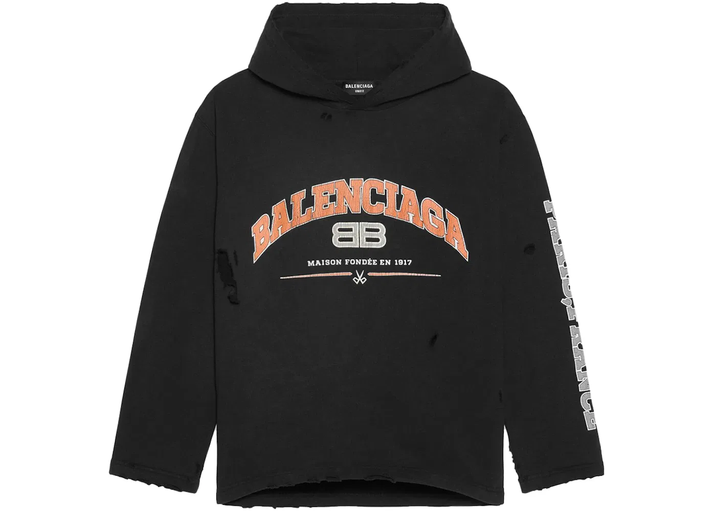 Женский укороченный худи с принтом Maison Balenciaga Cropped Hoodie Balenciaga, Black Orange White