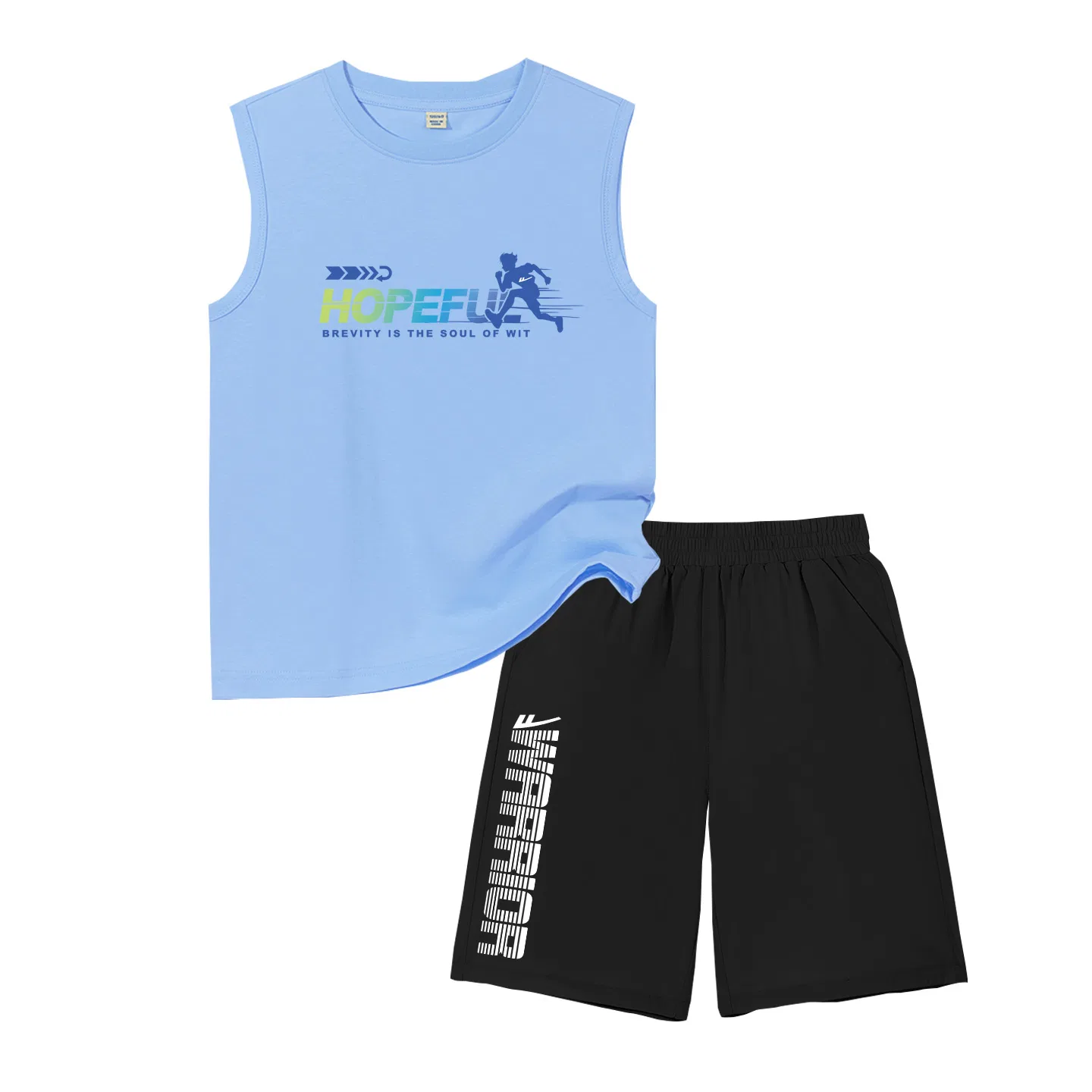 Детский спортивный комплект с принтом Blue/H Gradient Running-Black/H White Interval Bottom Right K WARRIOR