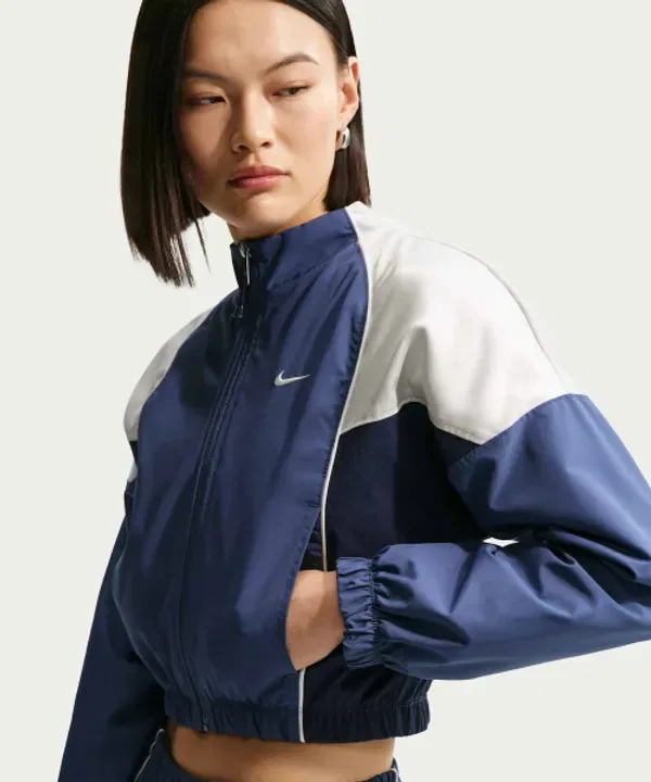 Тренировочная куртка Nike Sportswear Shrunken Track Jacket, мистик нави, лайт бон, миднайт нави — фото 2