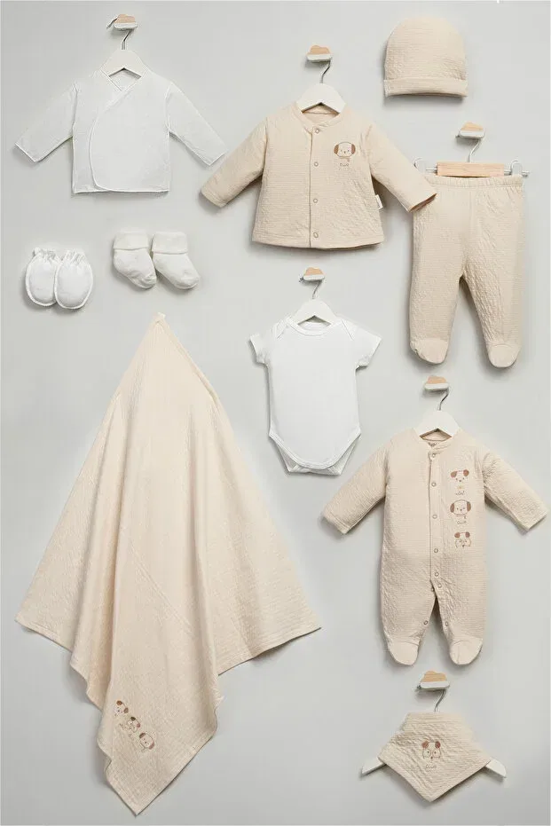Детский комплект одежды для новорожденных с принтом Bebitof, Beige