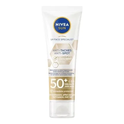 Солнцезащитный крем для лица SPF50 Nivea Sun Face Luminous