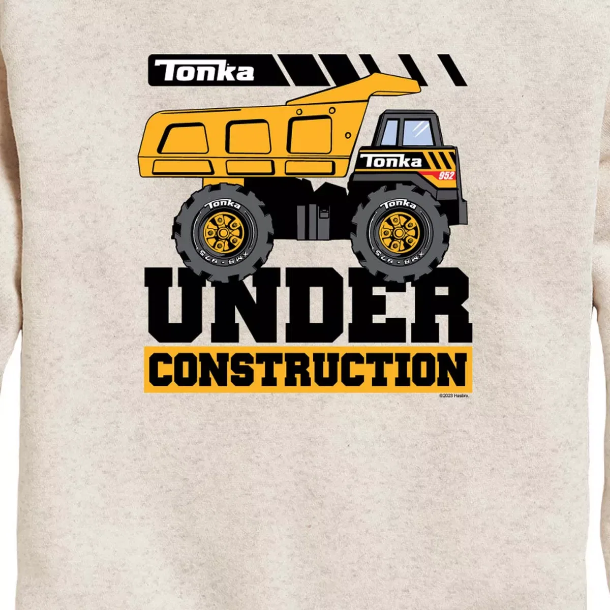 Детское худи для мальчиков с принтом Tonka Under Construction, Natural — фото 2