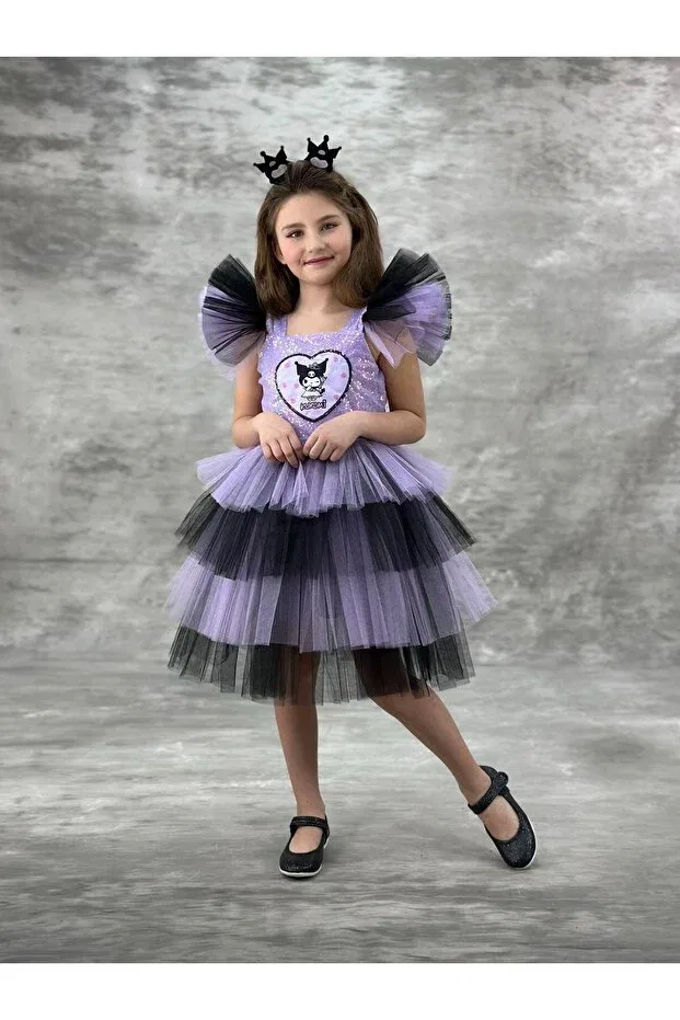 Детское платье для девочек из фатина с принтом Kuromi themed Sy Store, Lilac