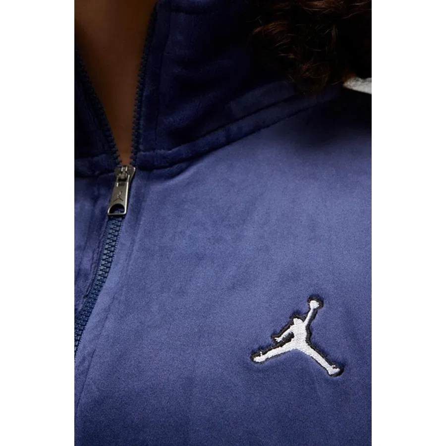Женский свитшот оверсайз с полной застежкой-молнией Jordan Flight Full Zip Velaur, Nike, Темно-синий — фото 3