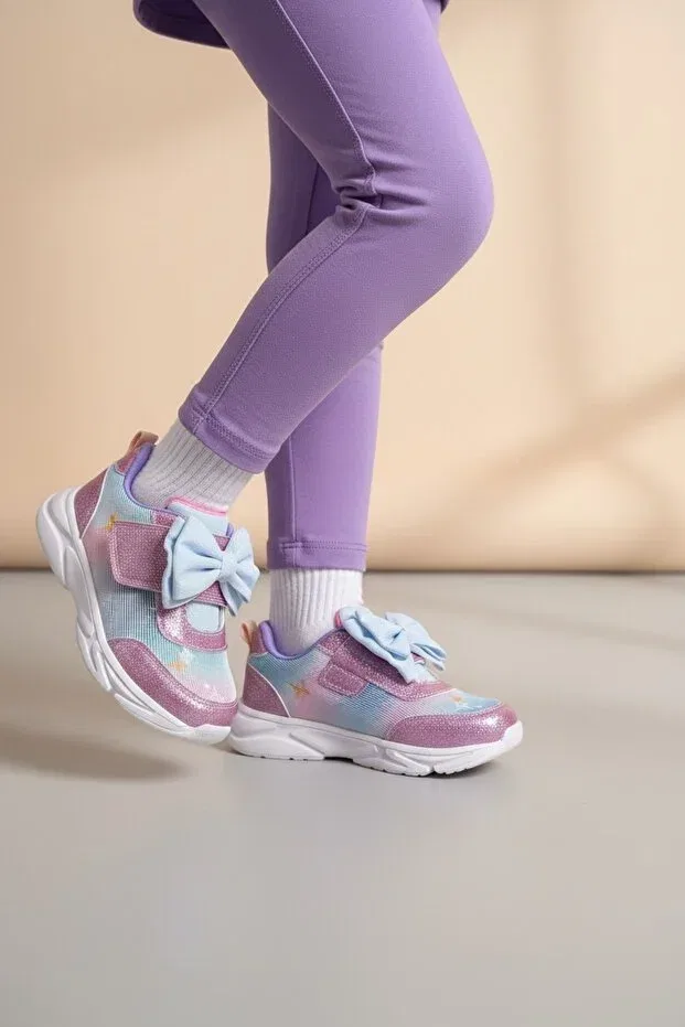 Детские спортивные кроссовки для девочек с подсветкой Patik Bebe, Blue