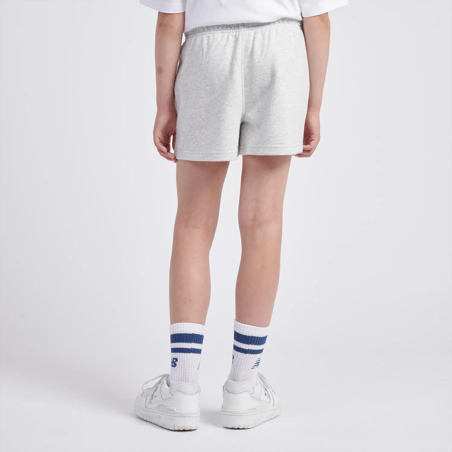 Детские шорты свободного кроя с вышивкой FT Small Logo New Balance, Ash Heather — фото 4