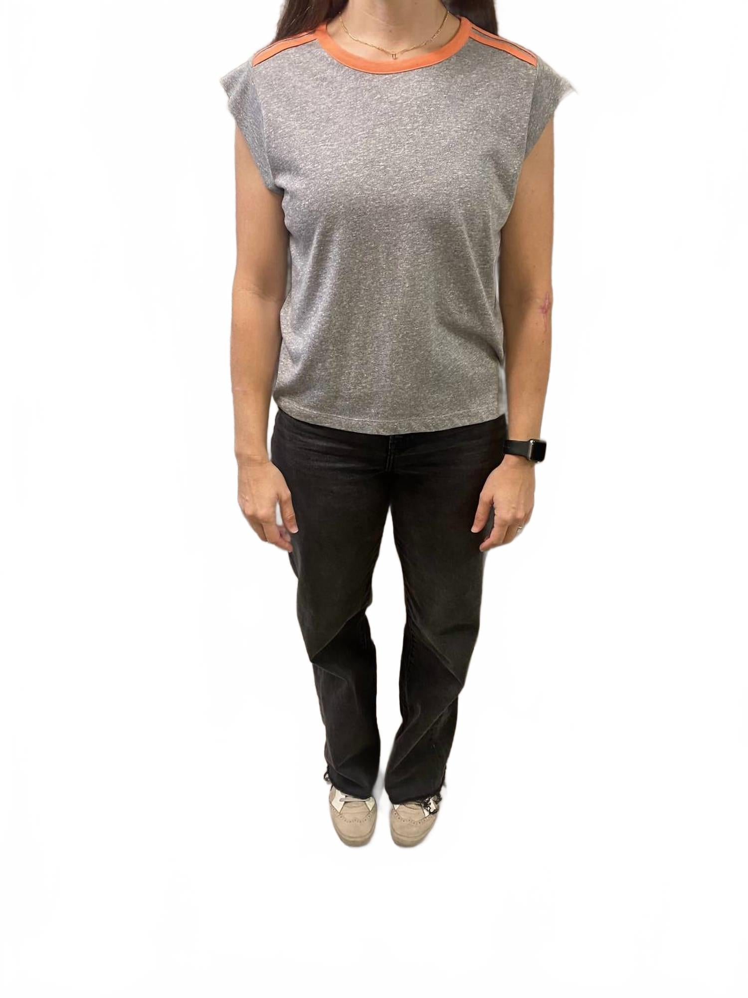 

Топ с короткими рукавами в полоску, серо-оранжевый Chaser, серо-оранжевый